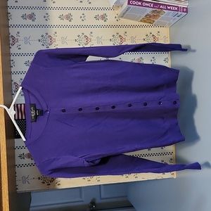 NWT August Silk Petites Size P Purple Cardigan 💜